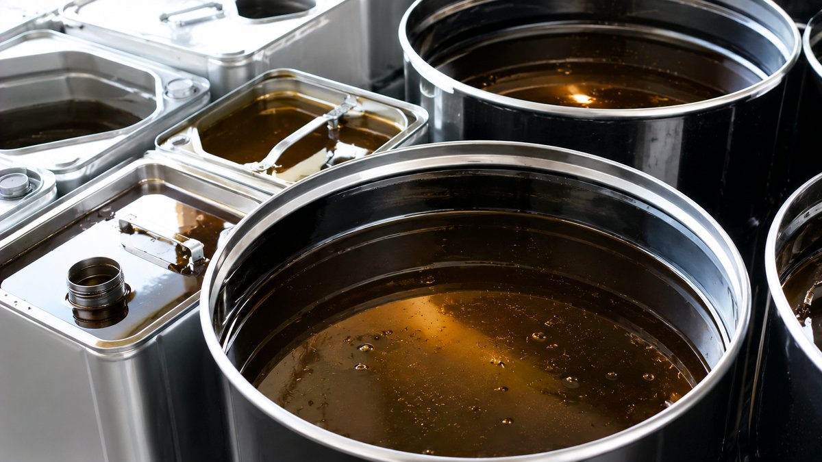 ドラム缶などにためられた廃油